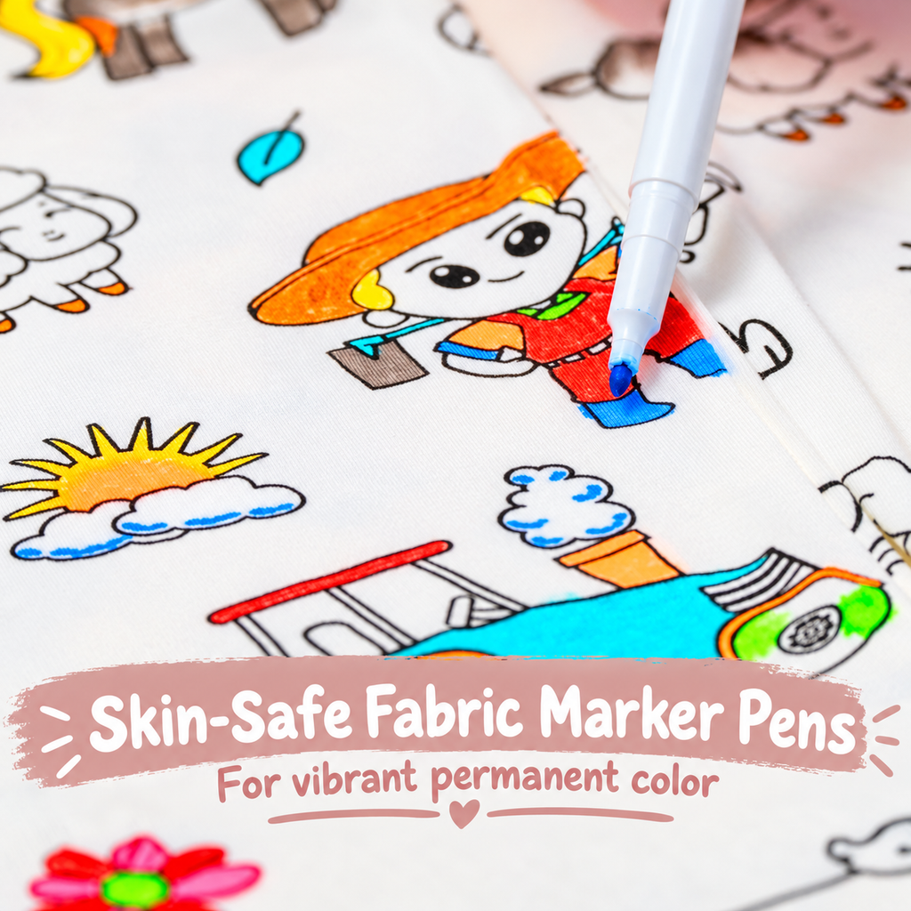 Kids colour-in pyjamas detail