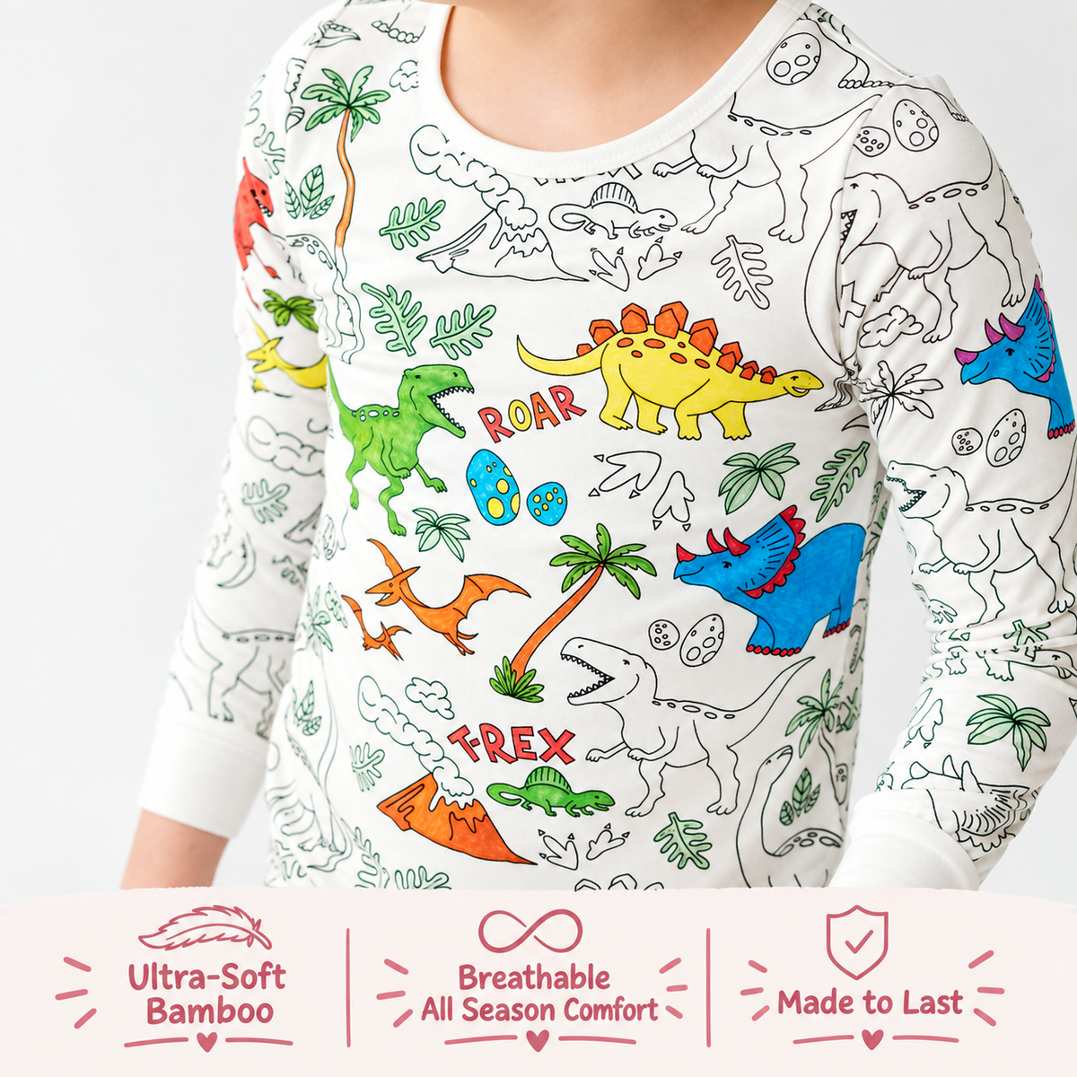 Kids colour-in pyjamas lifestyle
