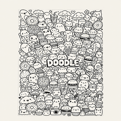 Doodle colour-in blanket