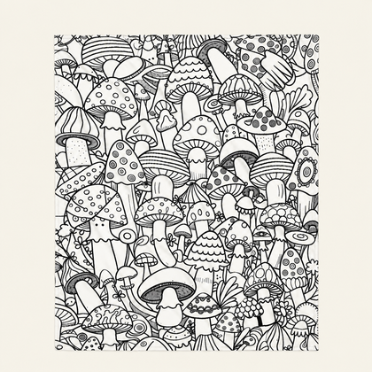Mushroom colour-in blanket