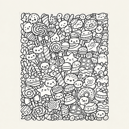 Sweets colour-in blanket