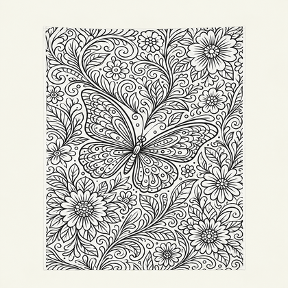 Butterfly colour-in blanket