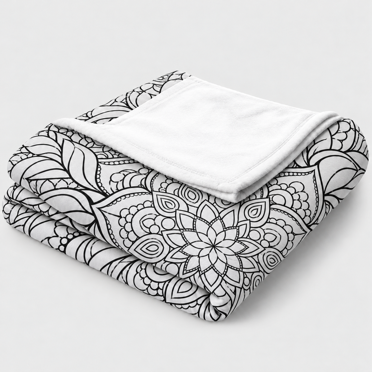 Mandala Dreams colour-in blanket – mandala flowers