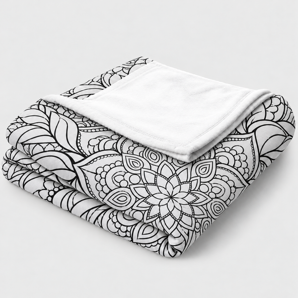 Mandala Dreams colour-in blanket