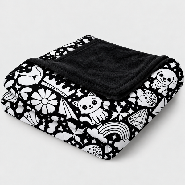 Furry Friends colour-in blanket